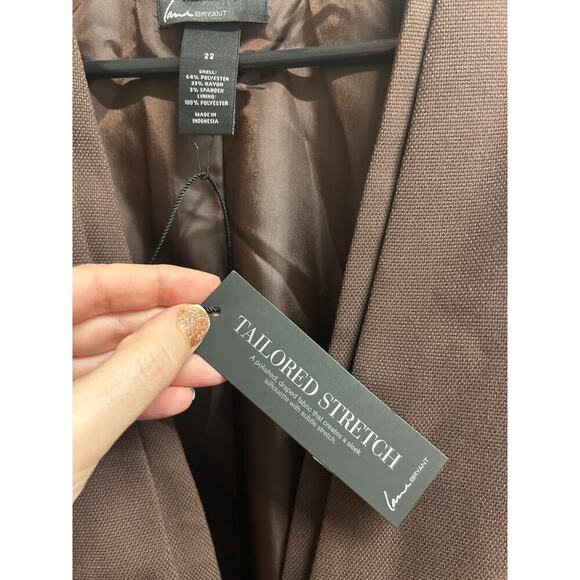 NWT Lane Bryant Hook Eye Tailored Brown Business Career Blazer $99 MSRP size 22 - Picture 3 of 10